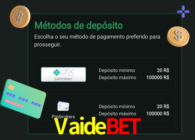 O cassino Vaidebet oferece uma grande variedade de métodos de pagamento